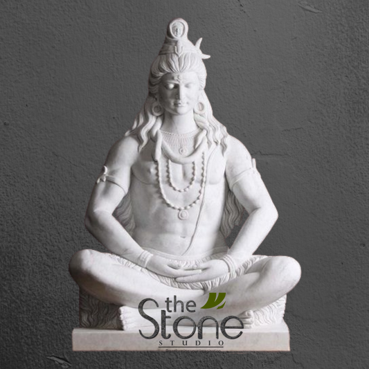 Shiva Statue In Marble Sitting Position 3ft