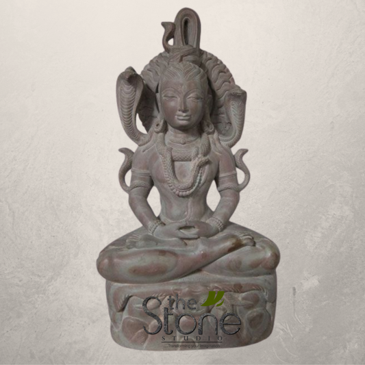 Shiva Statue in Soap Stone Sitting Position 12″