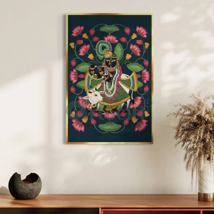 Lord Shreenath Ji Pichwai Canvas Giclee Print (24x16 & 30x20 Inches)