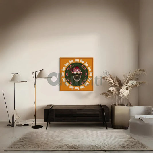 Lord Shreenath Ji Pichwai Circular Shapes Canvas Print