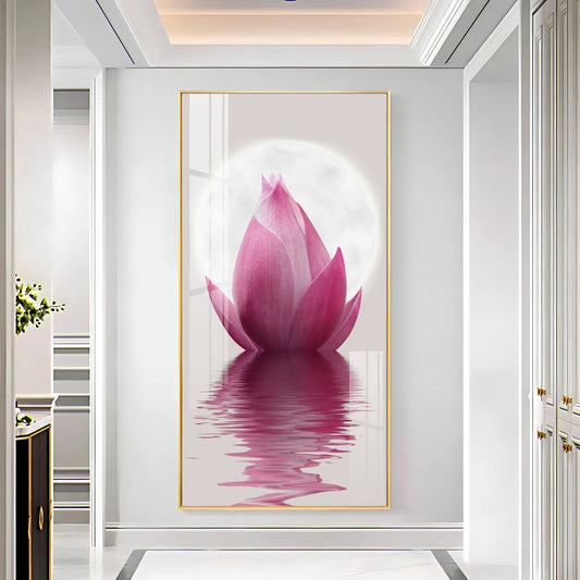 Lotus In Water Radiance Premium Acrylic Vertical Wall Art