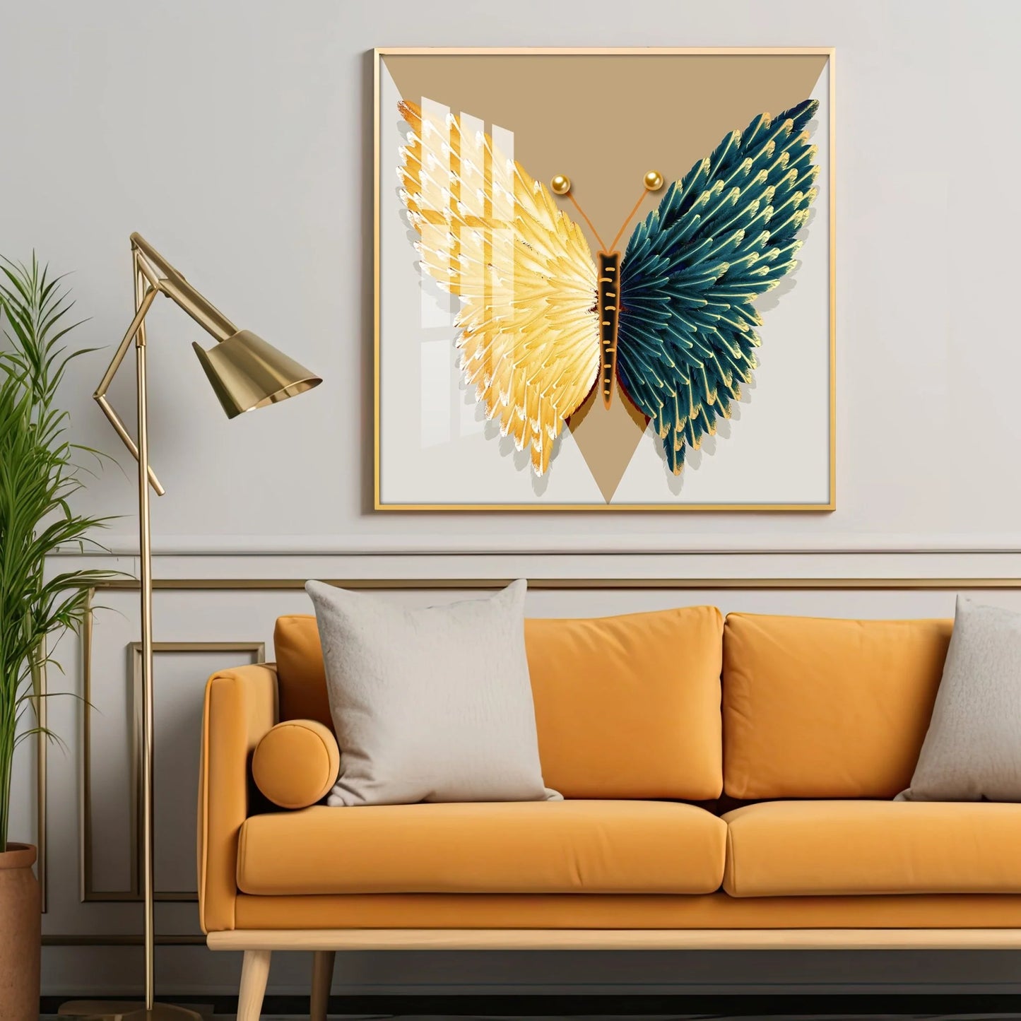 Majestic Monarch Luxury Crystal Square Wall Art