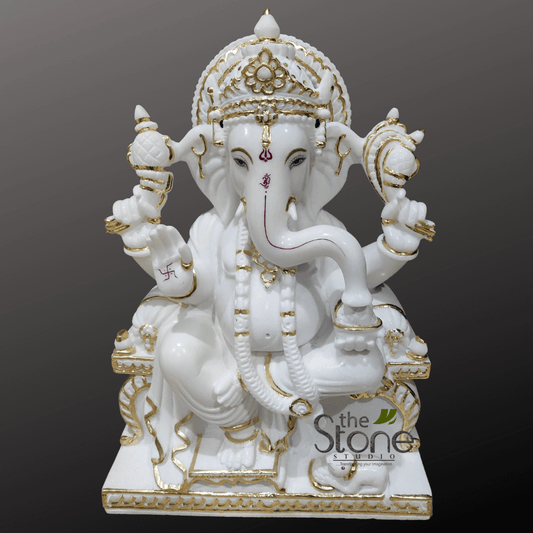 Marble Ganesh Idol for Home 24″