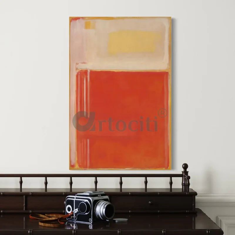 Mark Rothko No. 18 (1949) Canvas Giclee Print in White, Tan, and Orange