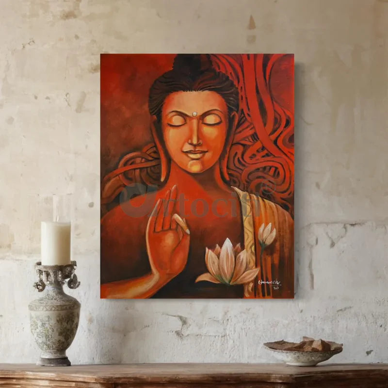 Meditating Buddha Canvas Wall Painting