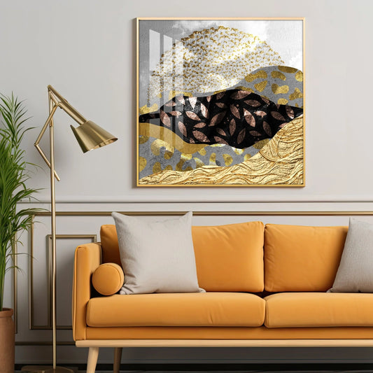 Metallic Mountains Luxury Crystal Square Wall Art