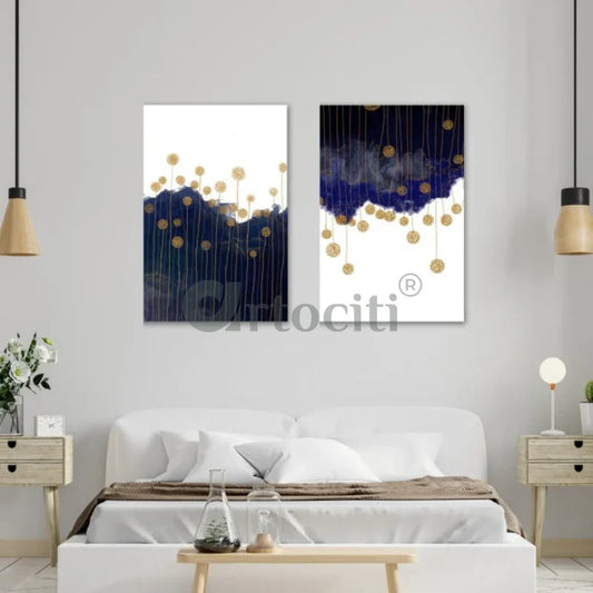 Modern Abstract Canvas Painting Set of 2 High Quality Giclee Print