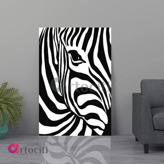 Modern Abstract Canvas Painting Zebra Wall Art