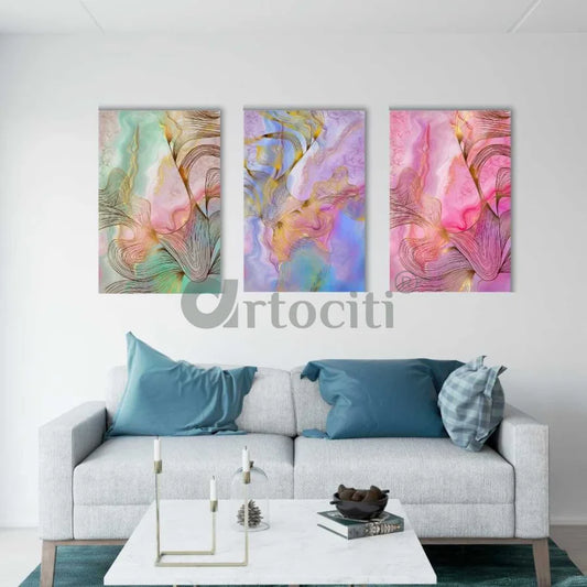 Modern Abstract Famous Canvas Painting Wall Art Set of 3