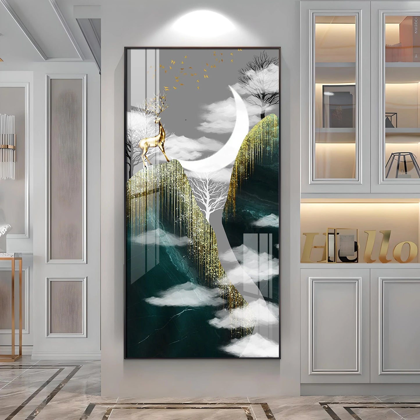Moon & Mountains Luxury Crystal Wall Art