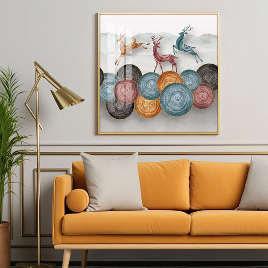 Moose Triplets Luxury Crystal Square Wall Art