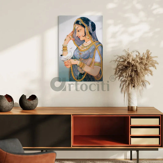 Multicolor Bani Thani Rajasthani Canvas Giclee Print
