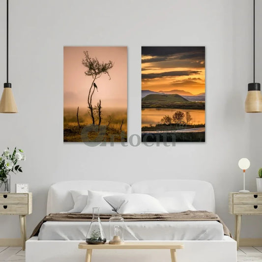 Nature Photography Set of 2 Photographs on Canvas Giclee Print