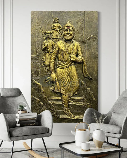 5X3 Feet Chattrapati Shivaji Maharaj 3D Relief Mural