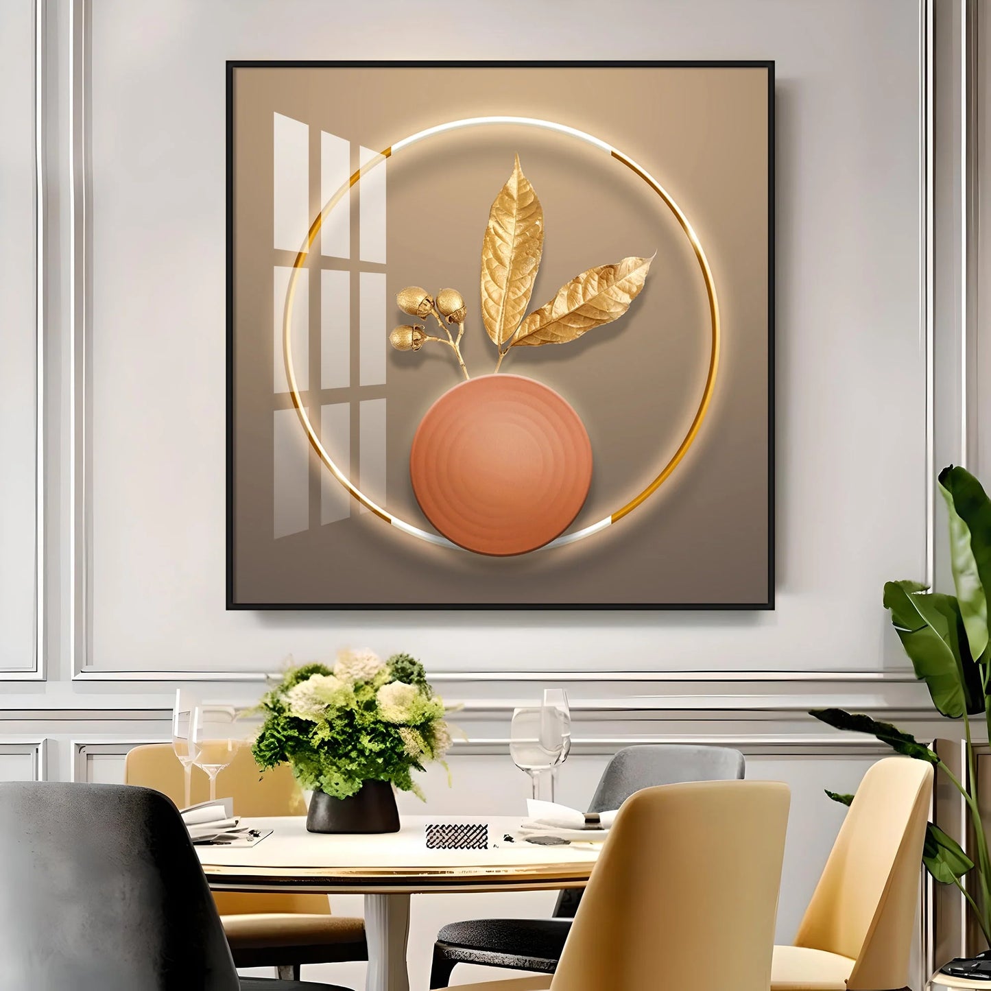 Opulent Oasis Luxury Crystal Square Wall Art