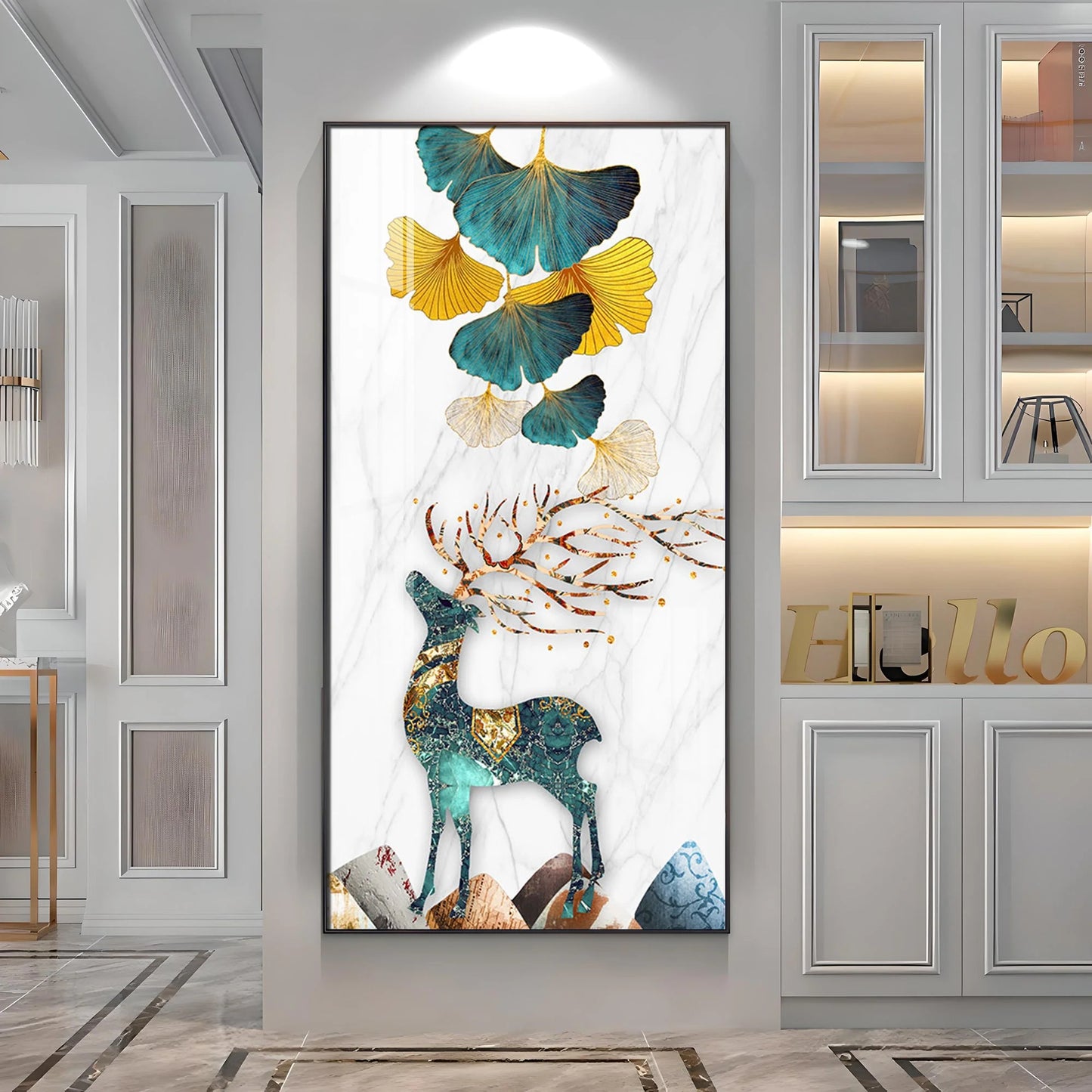 Oranted Deer Luxury Crystal Wall Art