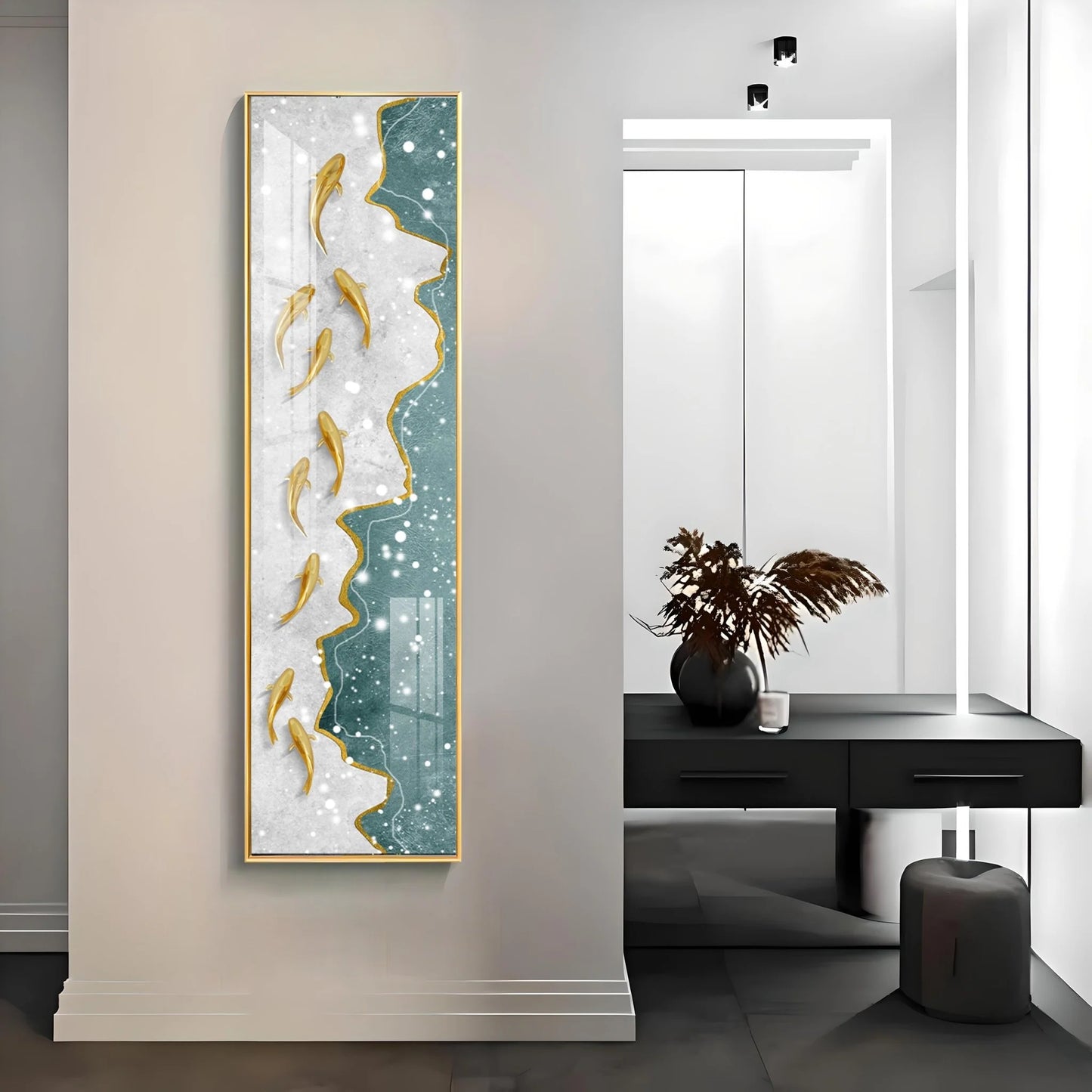 Out of The Box Luxury Crystal Vertical Wall Art