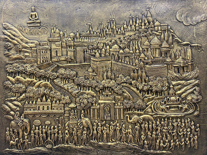 4x3 Unframed Palitana Shatrunjay Mountain 3D Relief Mural Art