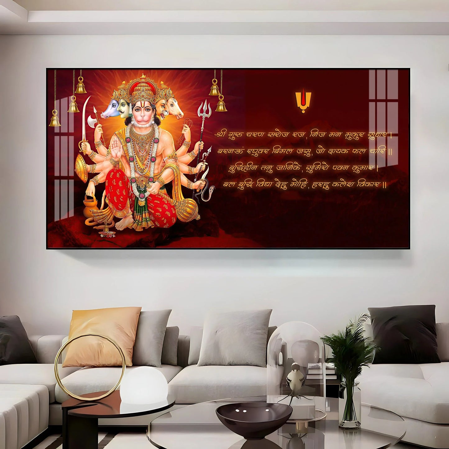 Panchmukhi Hanumanji Premium Acrylic Horizontal Wall Art