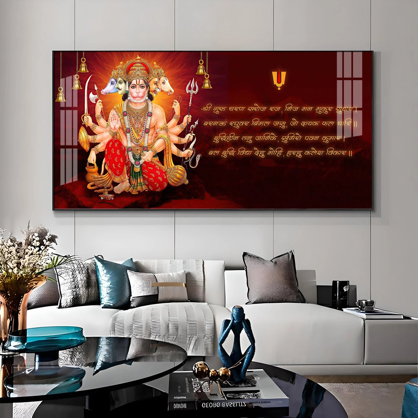 Panchmukhi Hanumanji Premium Acrylic Horizontal Wall Art