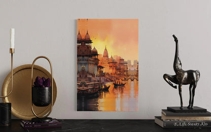 Iconic Indian Cities Canvas Set: Banaras, Kolkata, Delhi World Famous Cities