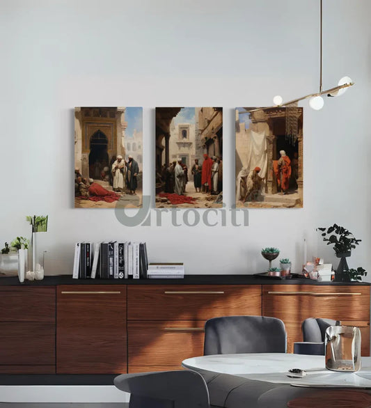 Persian Souk Serenity Set of 3 Canvas Prints