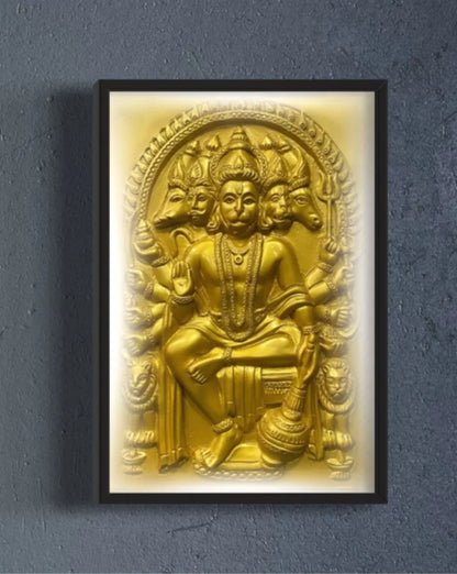 Panchmukhi Hanuman 3D Relief Mural Wall Art in 3 sizes