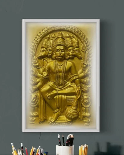 Panchmukhi Hanuman 3D Relief Mural Wall Art in 3 sizes
