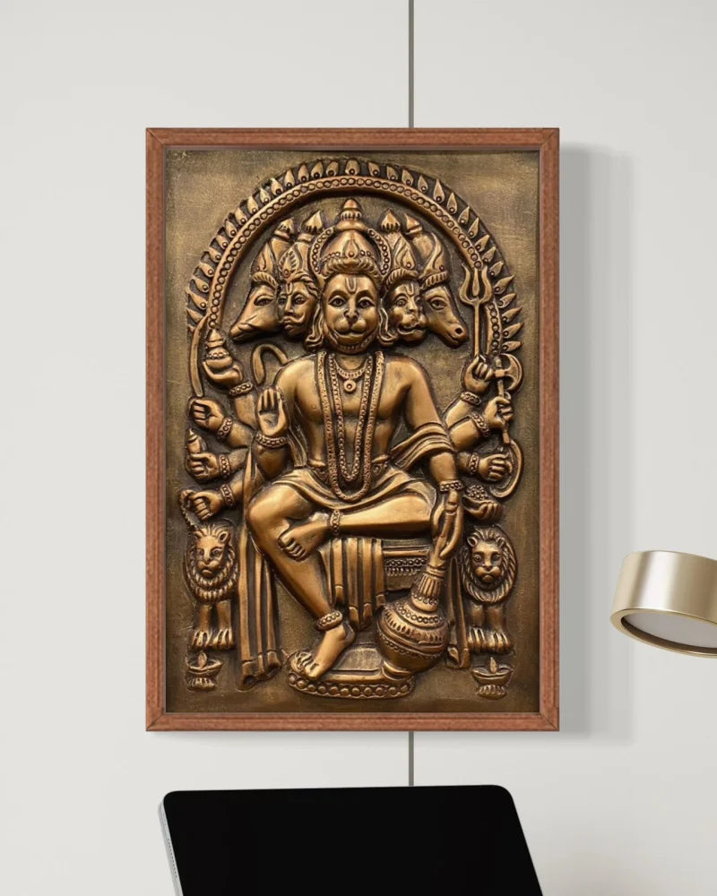 Panchmukhi Hanuman 3D Relief Mural Wall Art in 3 sizes