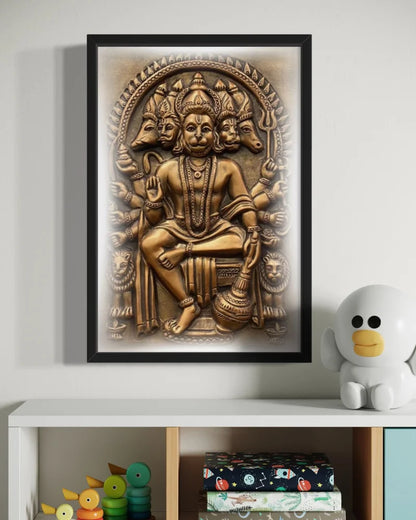 Panchmukhi Hanuman 3D Relief Mural Wall Art in 3 sizes