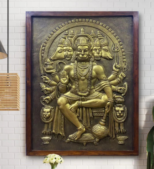 Panchmukhi Hanuman 3D Relief Mural Wall Art in 3 sizes