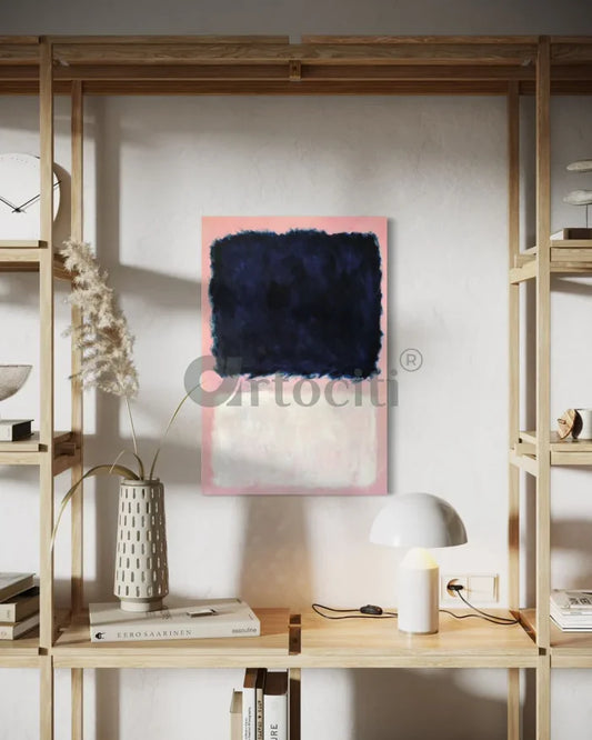 Pink Dark Blue White Abstract Art by Mark Rothko Canvas Giclee Print