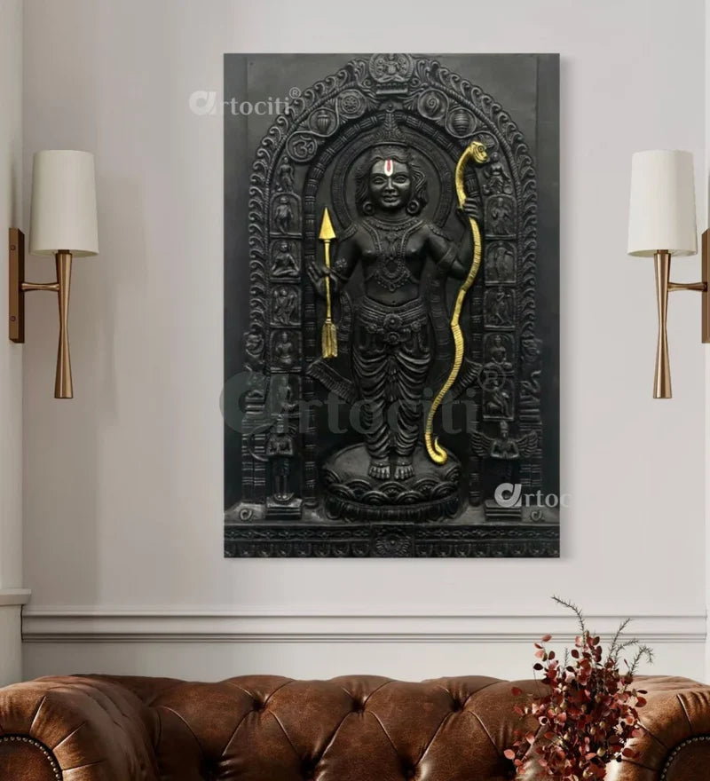 Ram Lalla Ji (Lord Ram) 3D Relief Mural Wall Art | Ram darbar