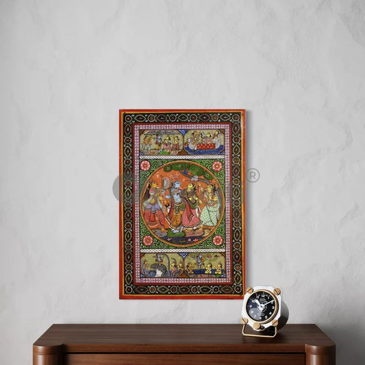 Radha Krishna RaasLeela Pattachitra Art Canvas Giclee Print