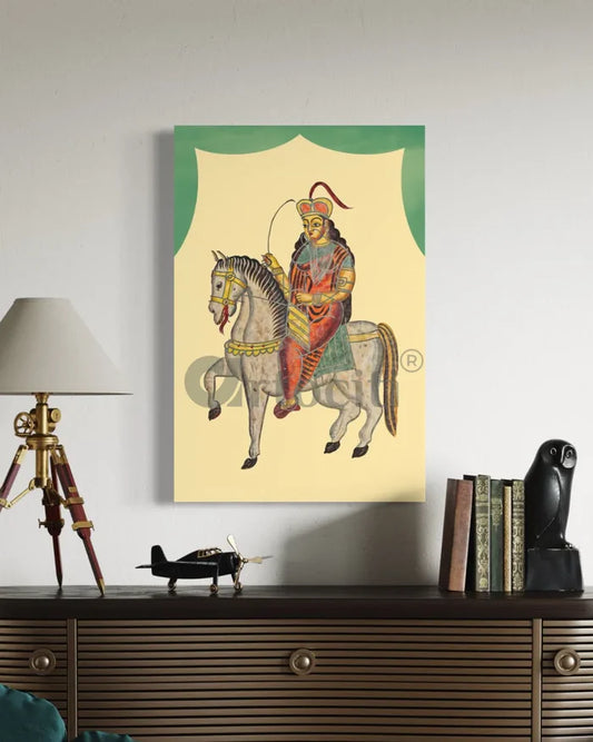 Rani Lakshmi Bai Kalighat Painting Canvas Giclee Print