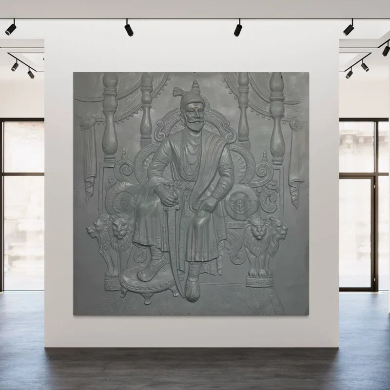 Chattrapati Shivaji Maharaj 3D Relief Mural (6x6 Feet)