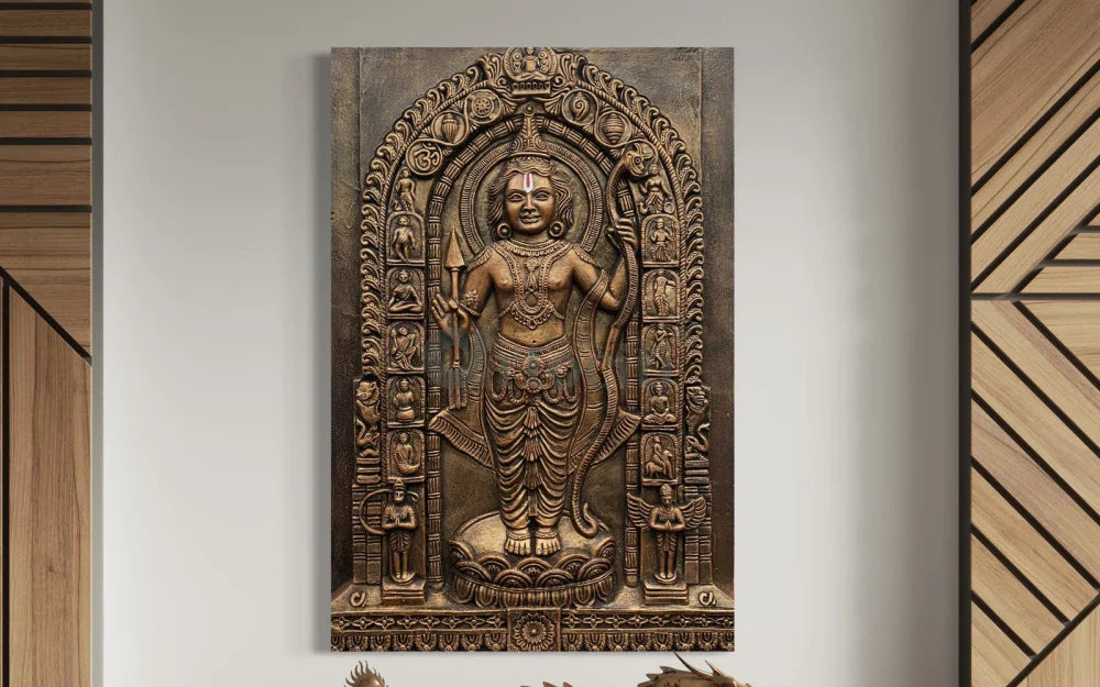 Ram Lalla Ji (Lord Ram) 3D Relief Mural Wall Art | Ram darbar