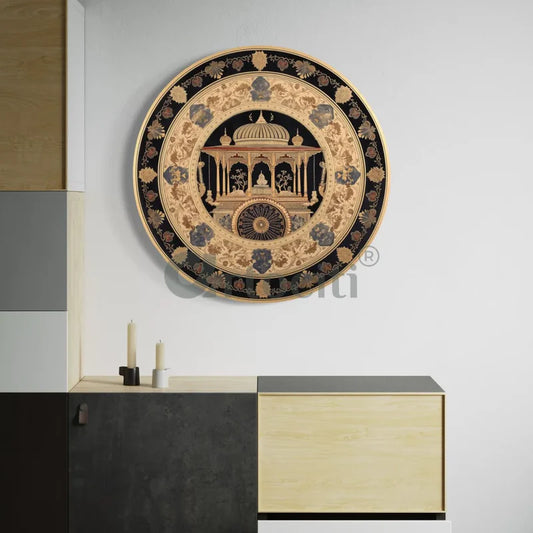 Round Royal Procession Canvas Giclee Print Round canvas wall art