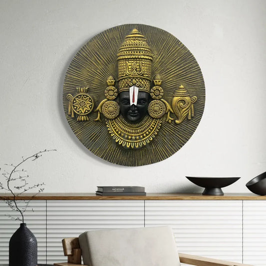 31X31 Inch Tirupati Balaji 3D Relief Mural Wall Hanging Spiritual Wall Art