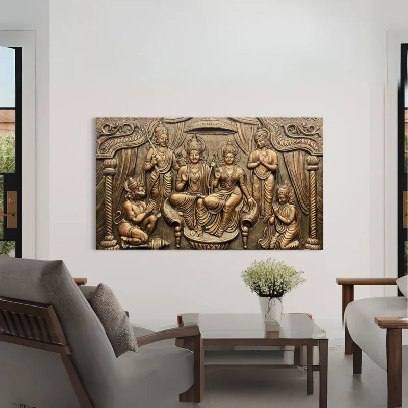 Big Size Ram Darbar 3D Relief Mural Wall Art