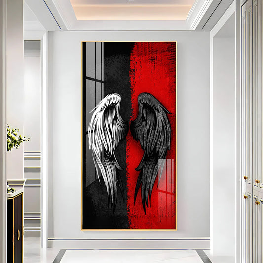 Shadowed Wings of Passion Premium Acrylic Vertical Wall Art