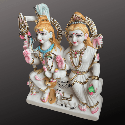 Shiv Parivar Marble Murti 18″