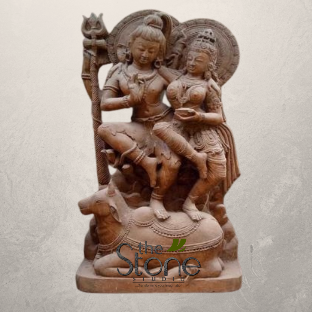 Shiv Parvati Statue in Sand Stone 3.5ft