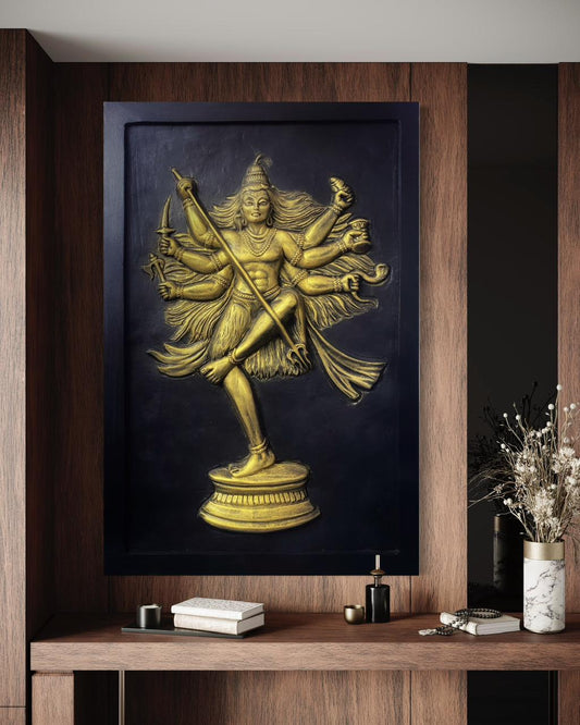 3X2 Feet Lord Shiva (Mahakaal) 3D Relief Mural Wall Sculpture