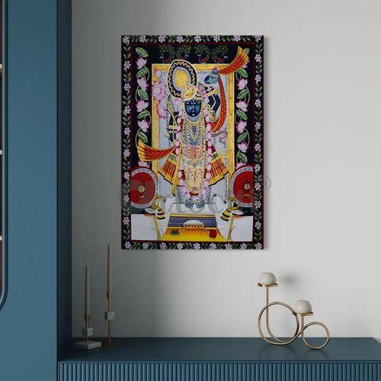 Shreenath Ji Pichwai Lotus Canvas Giclee Print