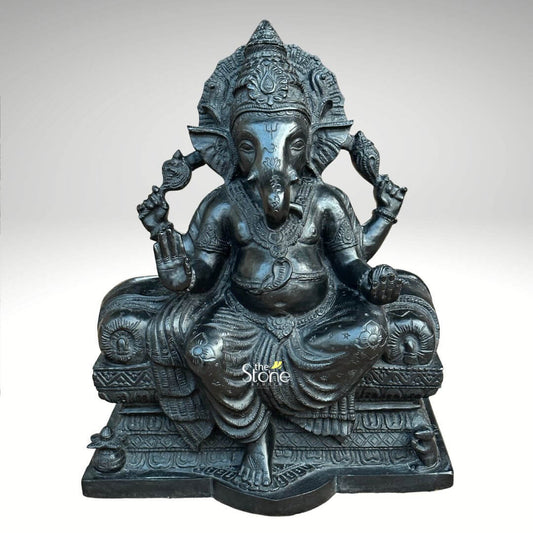 Singhasan Ganesha Statue 18″