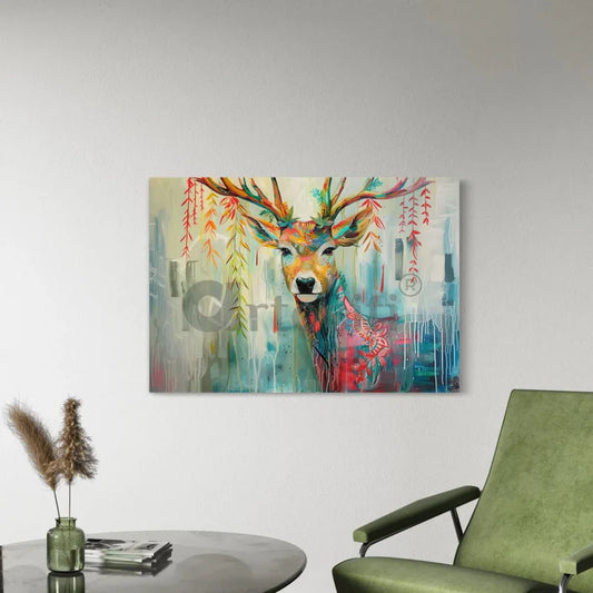 Sleek Reindeer Modern Abstract Canvas Giclee Print