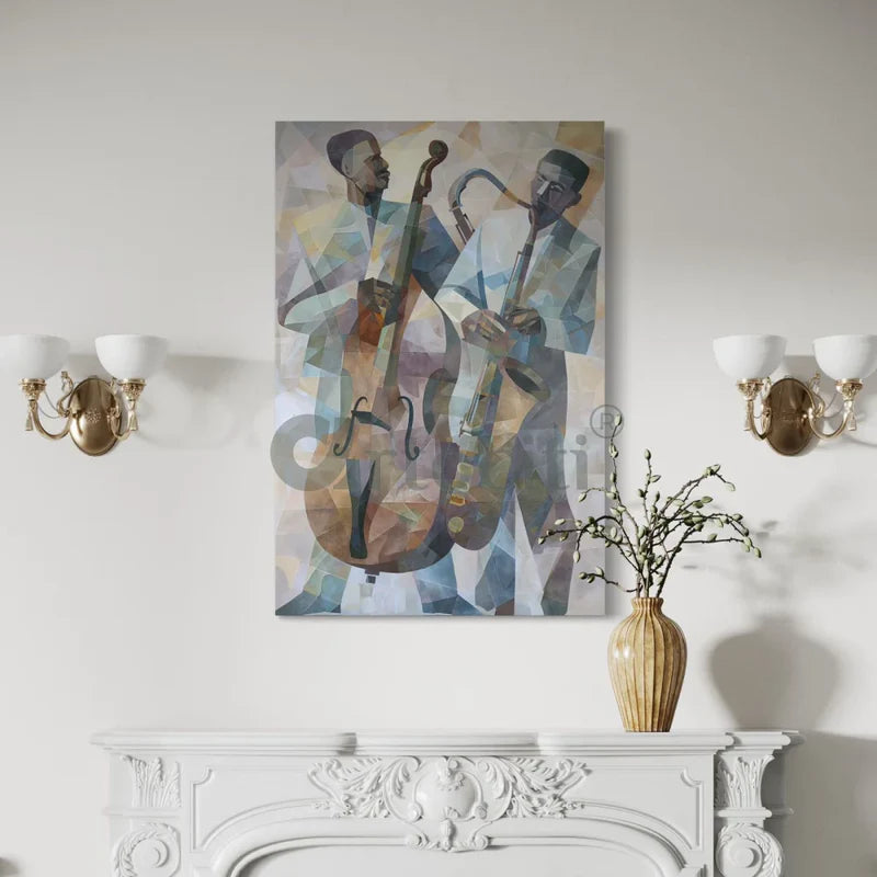 Smooth Jazz Sunday Retro Piano Jazz Art Modern Abstract Canvas Giclee Print