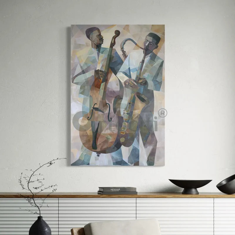 Smooth Jazz Sunday Retro Piano Jazz Art Modern Abstract Canvas Giclee Print