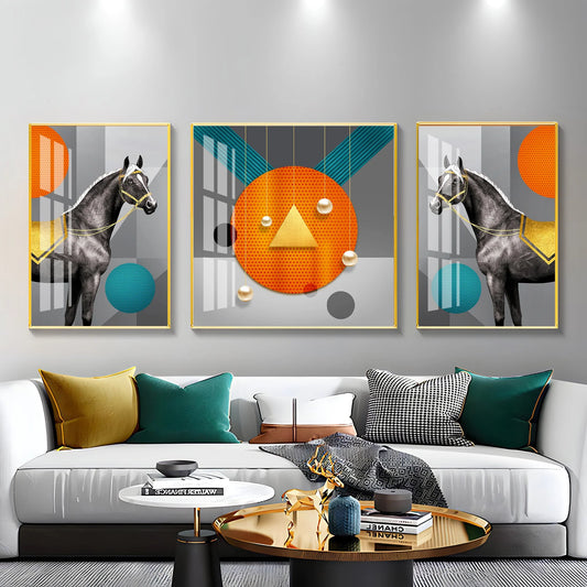 Splendid Stallion Premium Acrylic Wall Art (Set of 3)